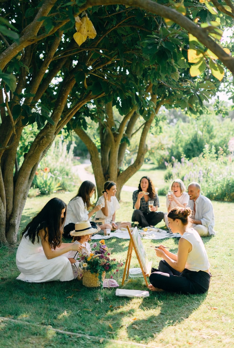 Art picnic under the trees