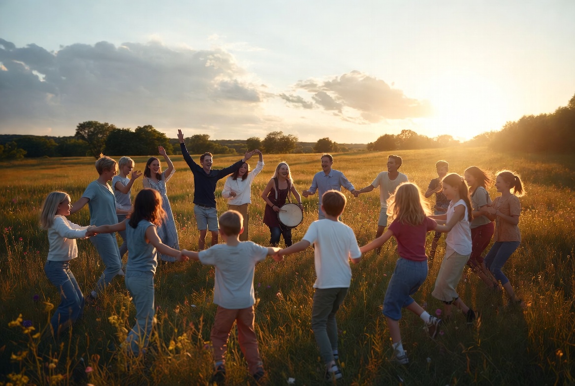 Circle of joy at golden hour