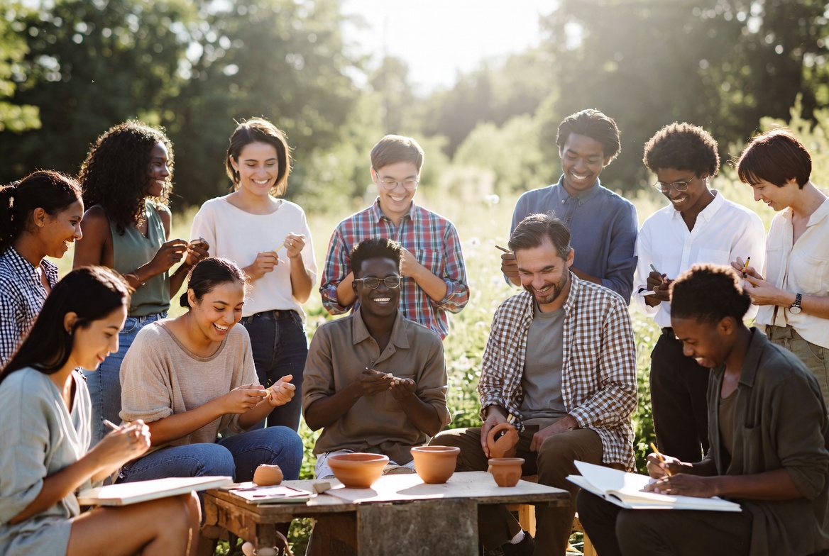 Pottery circle in nature